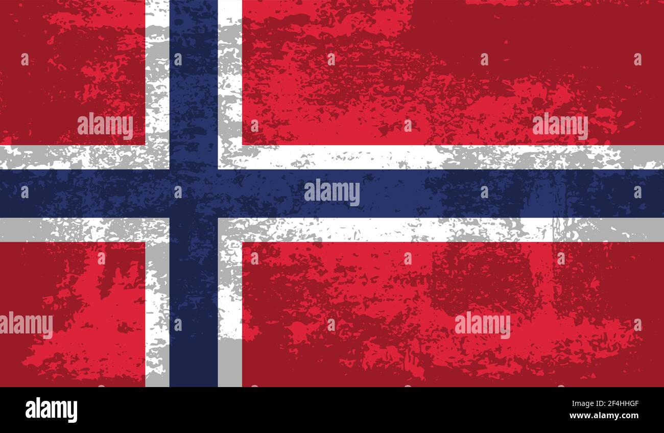 Norway flag with waving grunge texture. Vector background Stock Vector ...