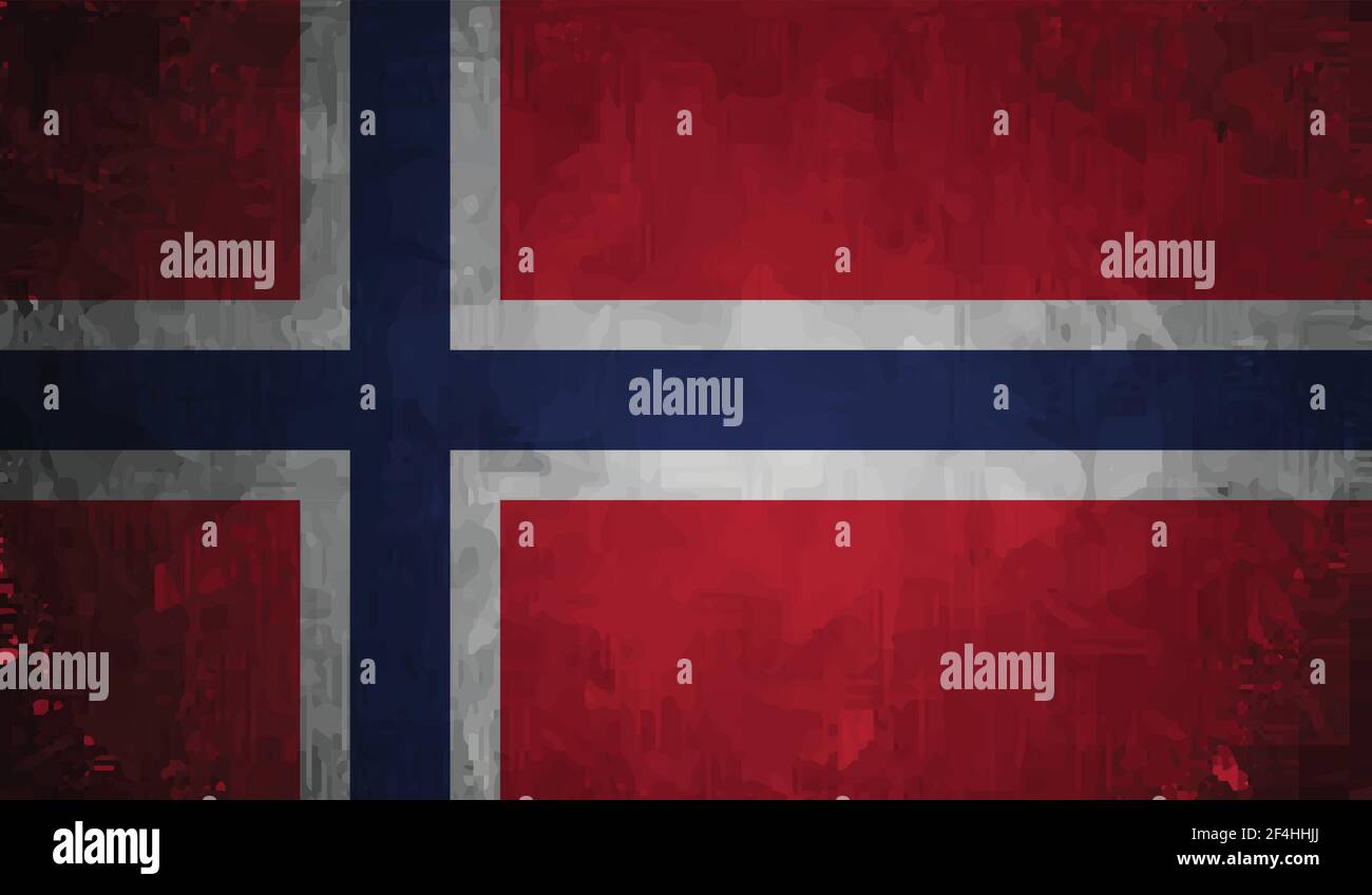 Norway flag with waving grunge texture. Vector background Stock Vector ...