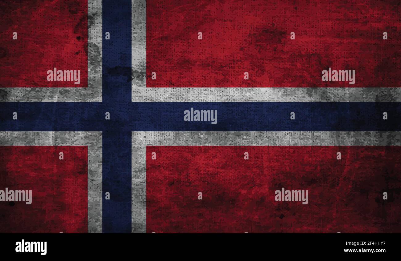 Norway flag with waving grunge texture. Vector background Stock Vector ...