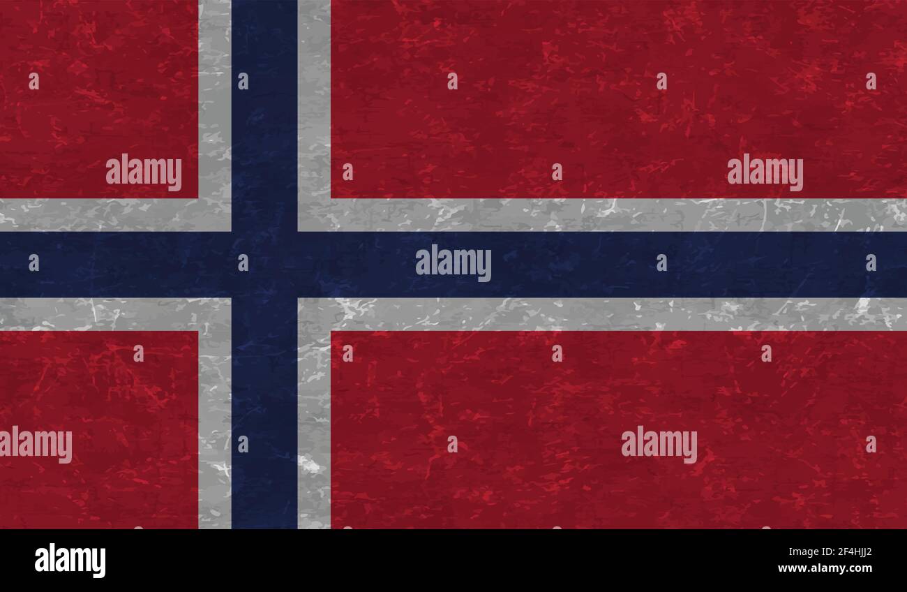 Norway flag with waving grunge texture. Vector background Stock Vector ...
