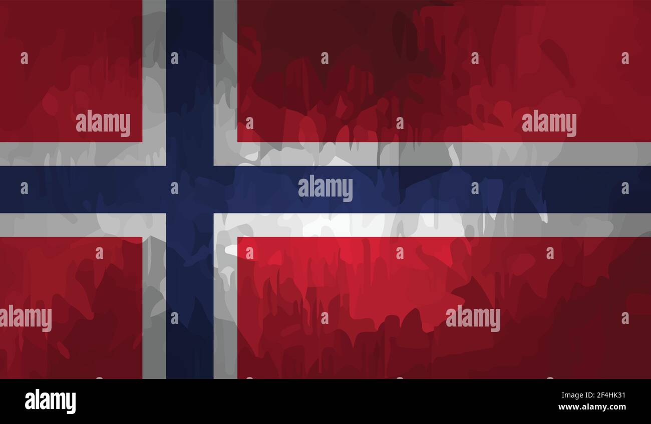 Norway flag with waving grunge texture. Vector background Stock Vector ...