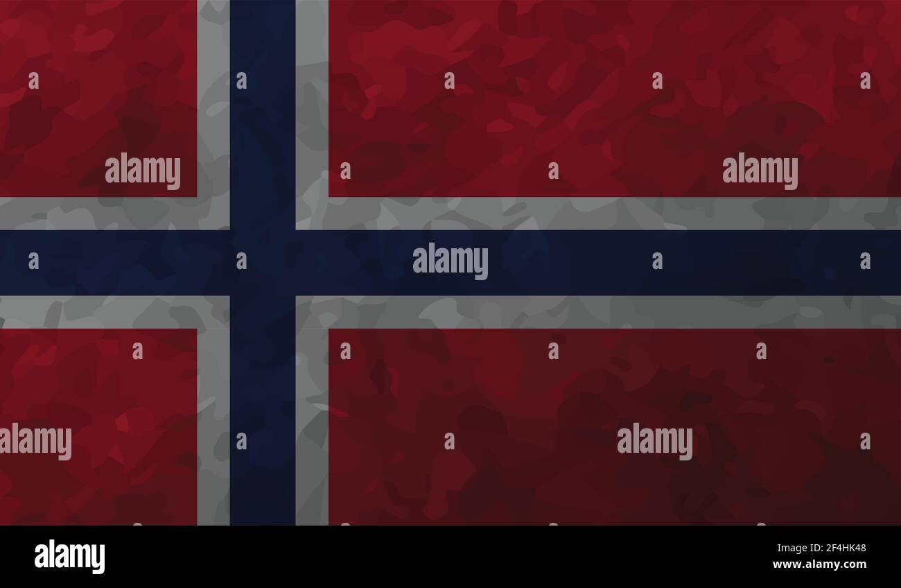 Norway flag with waving grunge texture. Vector background Stock Vector ...