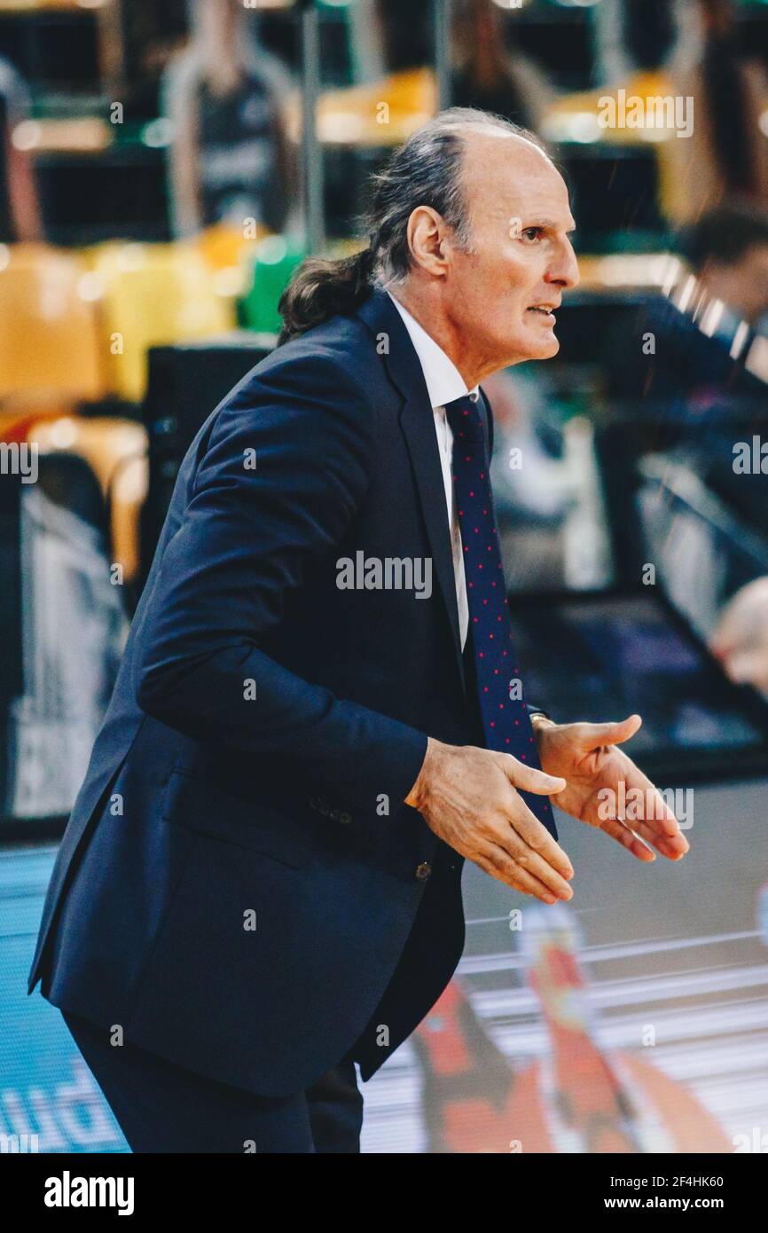 Bilbao, Basque Country, SPAIN. 21st Mar, 2021. Baskonia coach DUSKO IVANOVIC  during the Liga ACB week 25 game between Retabet Bilbao Basket and TD  Systems Baskonia at Miribilla Bilbao Arena. Baskonia won