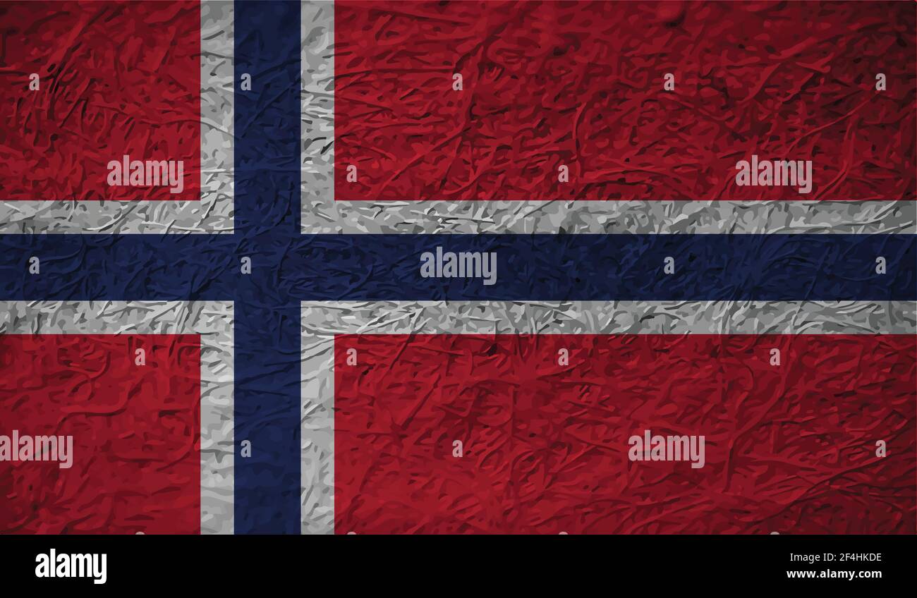Norway flag with waving grunge texture. Vector background Stock Vector ...