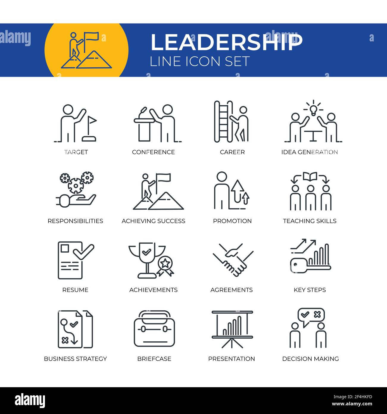 Leadership Icon Set Stock Vector Image & Art - Alamy