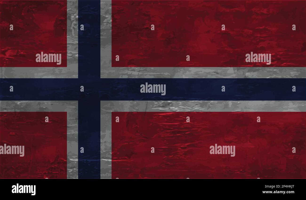 Norway flag with waving grunge texture. Vector background Stock Vector ...