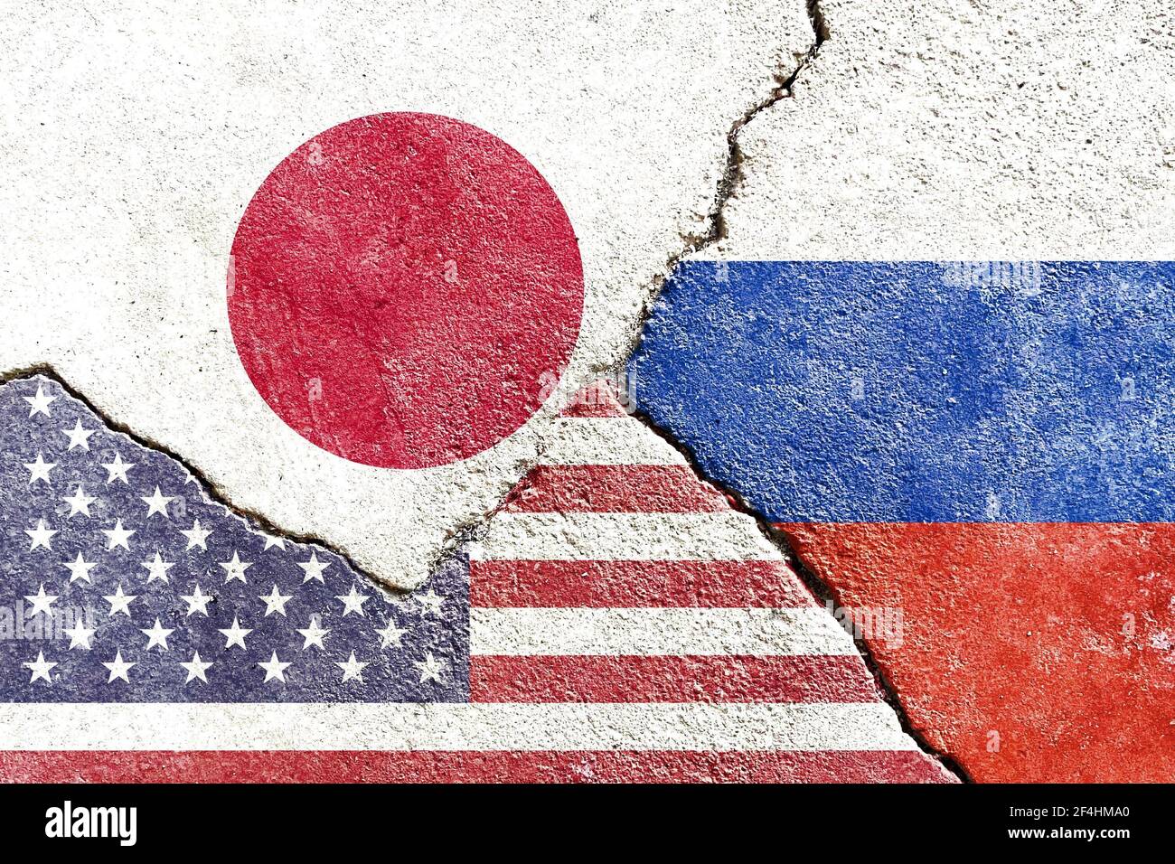 An illustration indicating the political conflict between Japan-USA ...