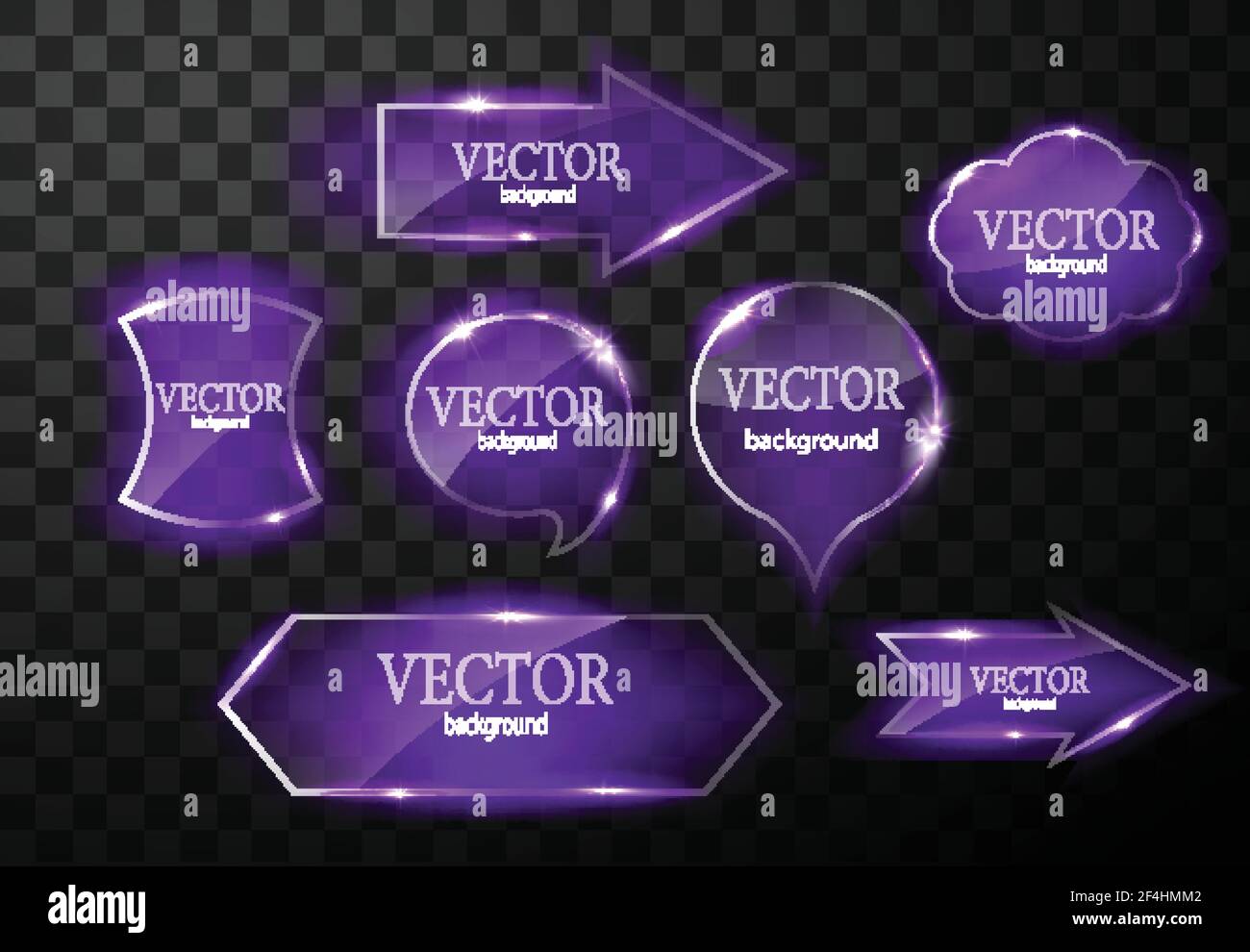 Glass vector button plane. Easy editable background Stock Vector