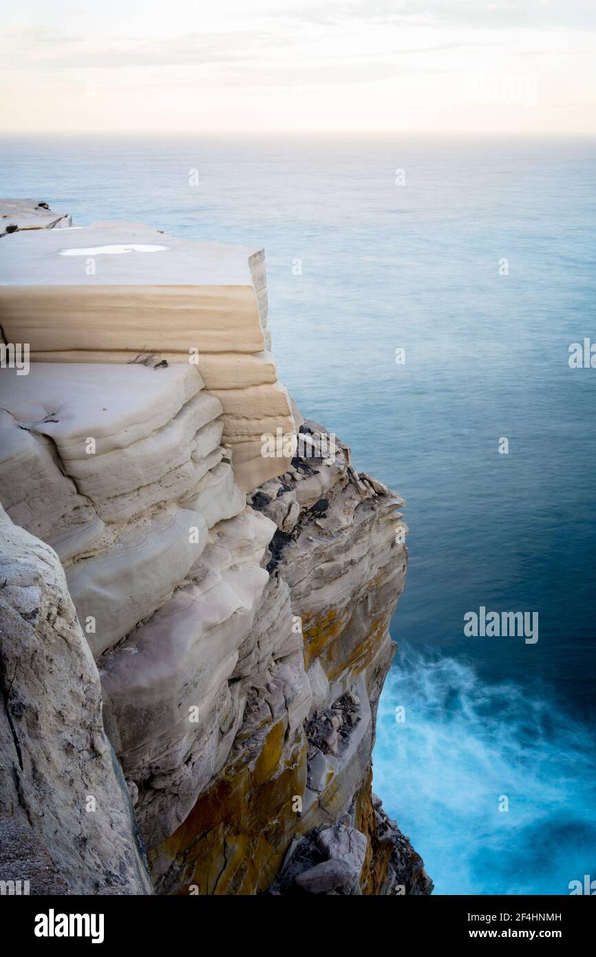 Wedding cake rock cliff long exposure shot Stock Photo