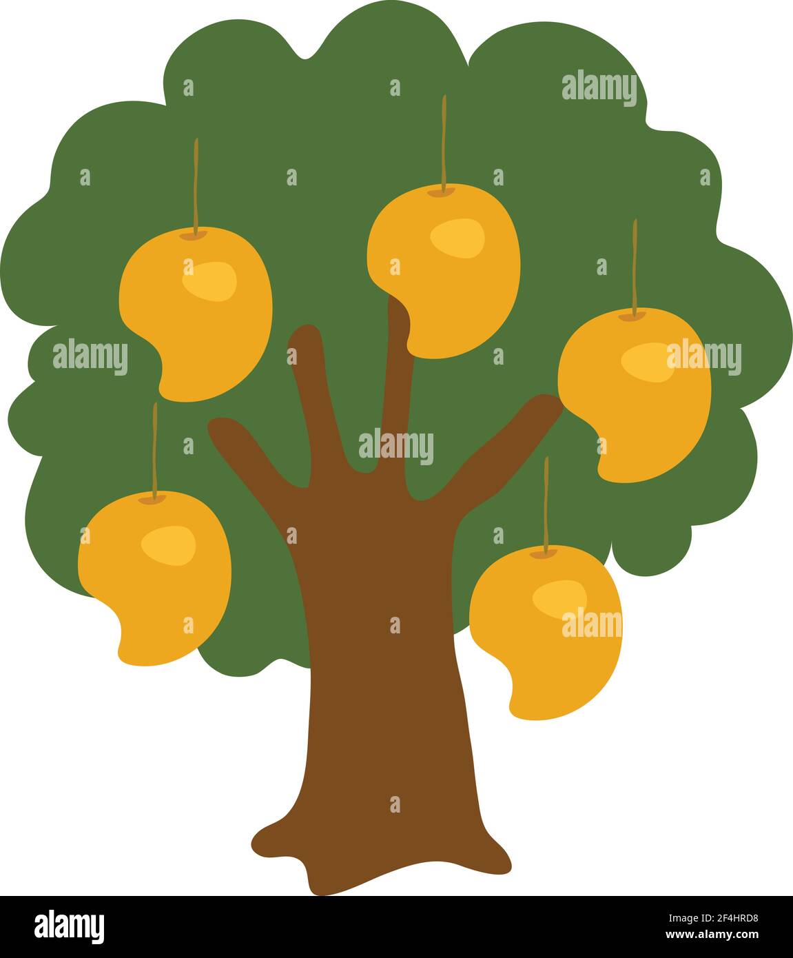 Mango Tree stock illustration vector isolated in white background Stock Vector