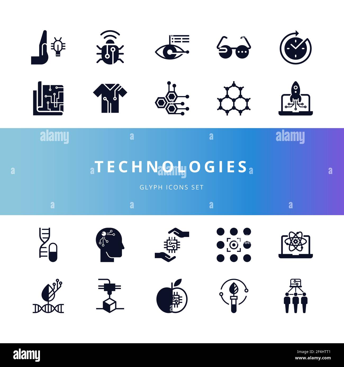 future technologies icons Stock Vector