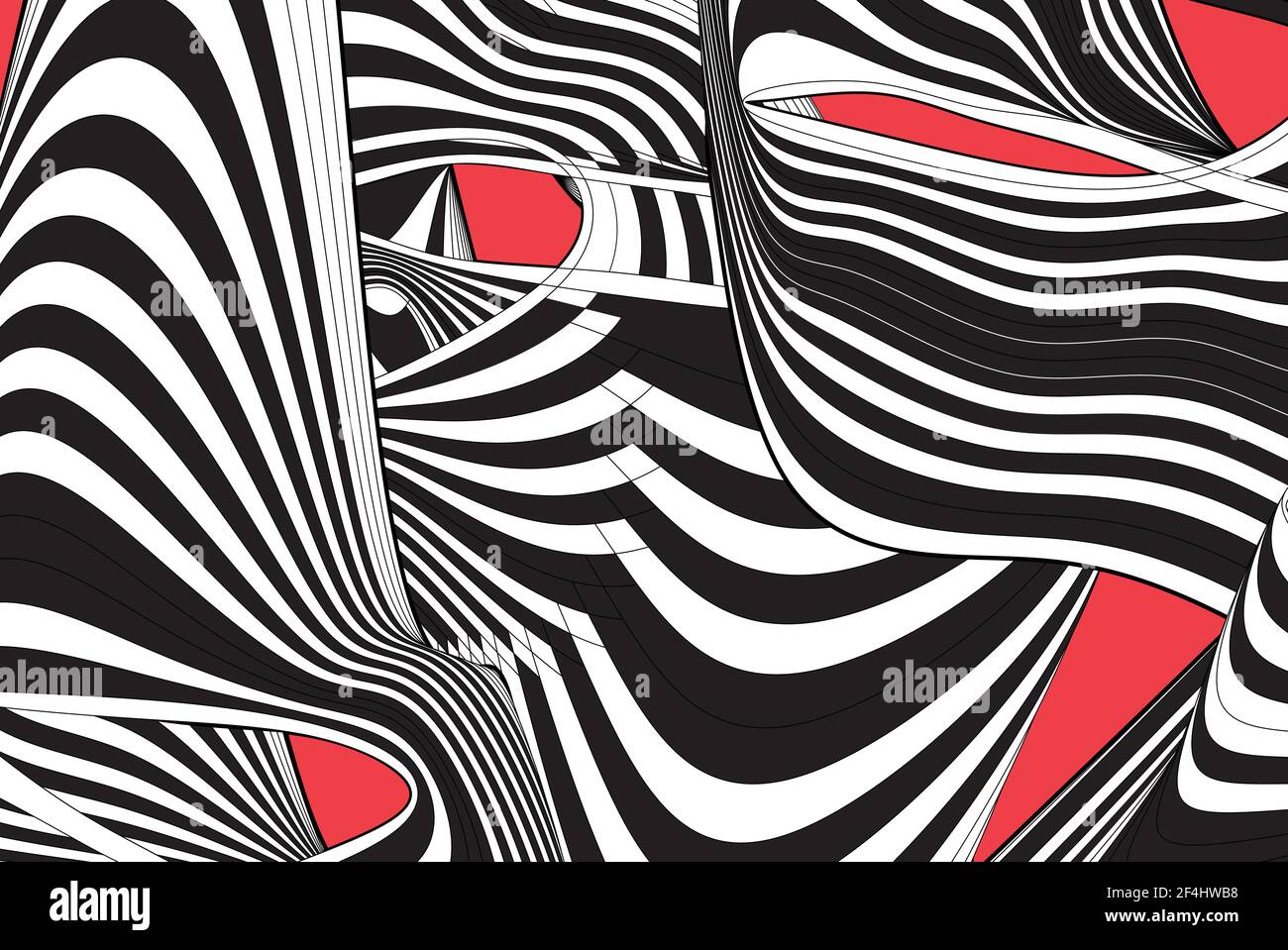 Abstract linear vector background with waves and stripes on dark ...