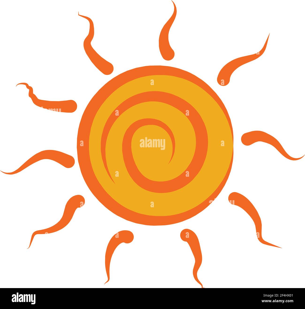 Sun doodle Vector illustration isolated in white background Stock Vector