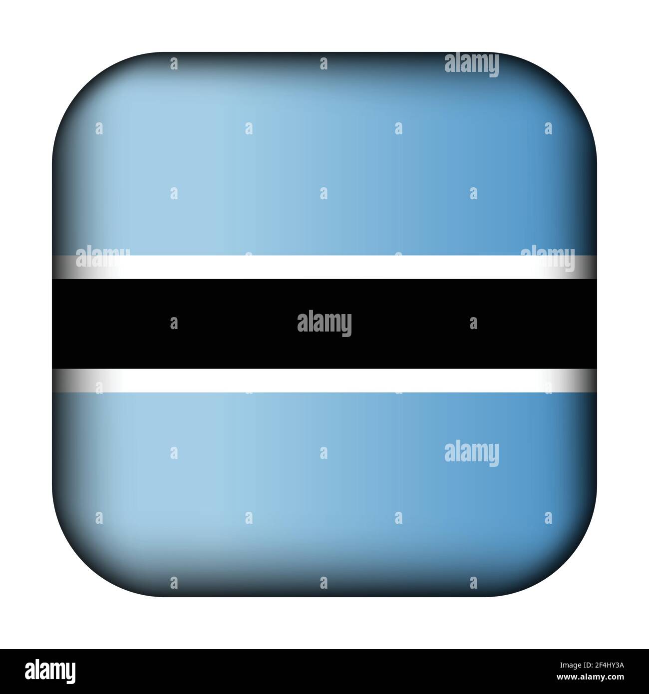 Glass light ball with flag of Botswana. Squared template icon. National symbol. Glossy realistic cube, 3D abstract vector illustration highlighted Stock Vector