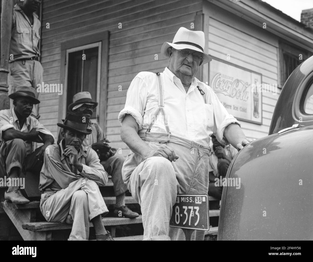 Plantation overseer. Mississippi Delta, near Clarksdale, Mississippi. June 1936. Photograph by Dorothea Lange. Stock Photo