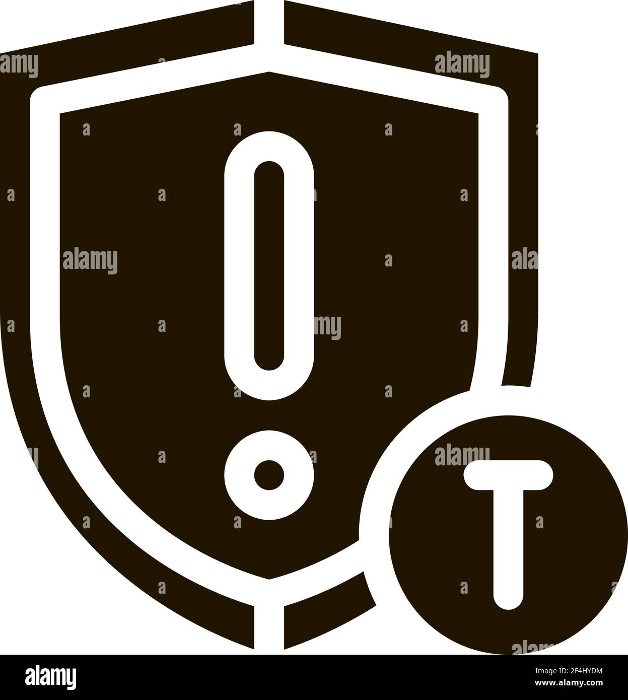 Cautionary Shield Icon Vector Glyph Illustration Stock Vector