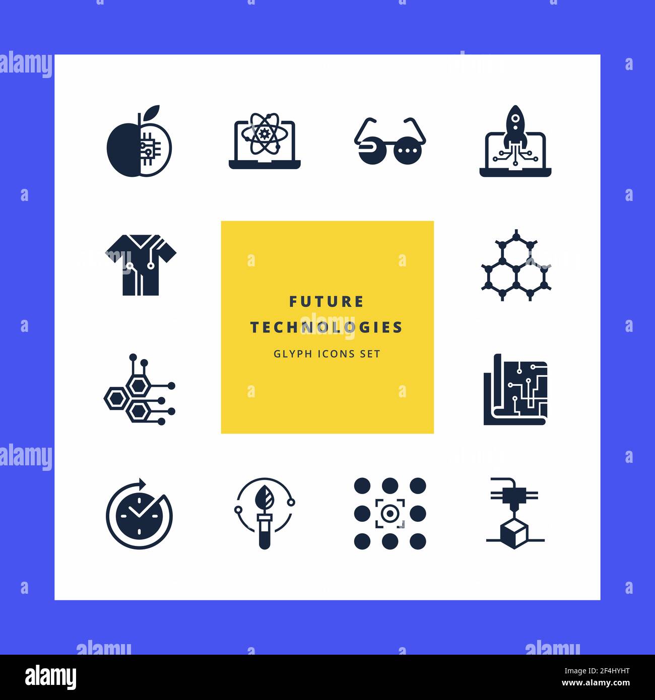 Future innovative technologies icons Stock Vector