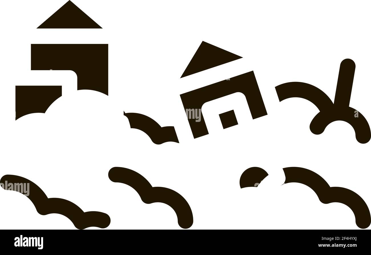 Town Hurricane Icon Vector Glyph Illustration Stock Vector