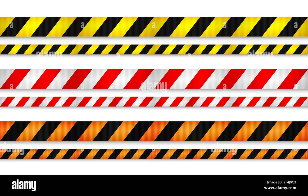 Realistic retractable caution belt. Crowd control strap barrier. Queue lines. Restriction border