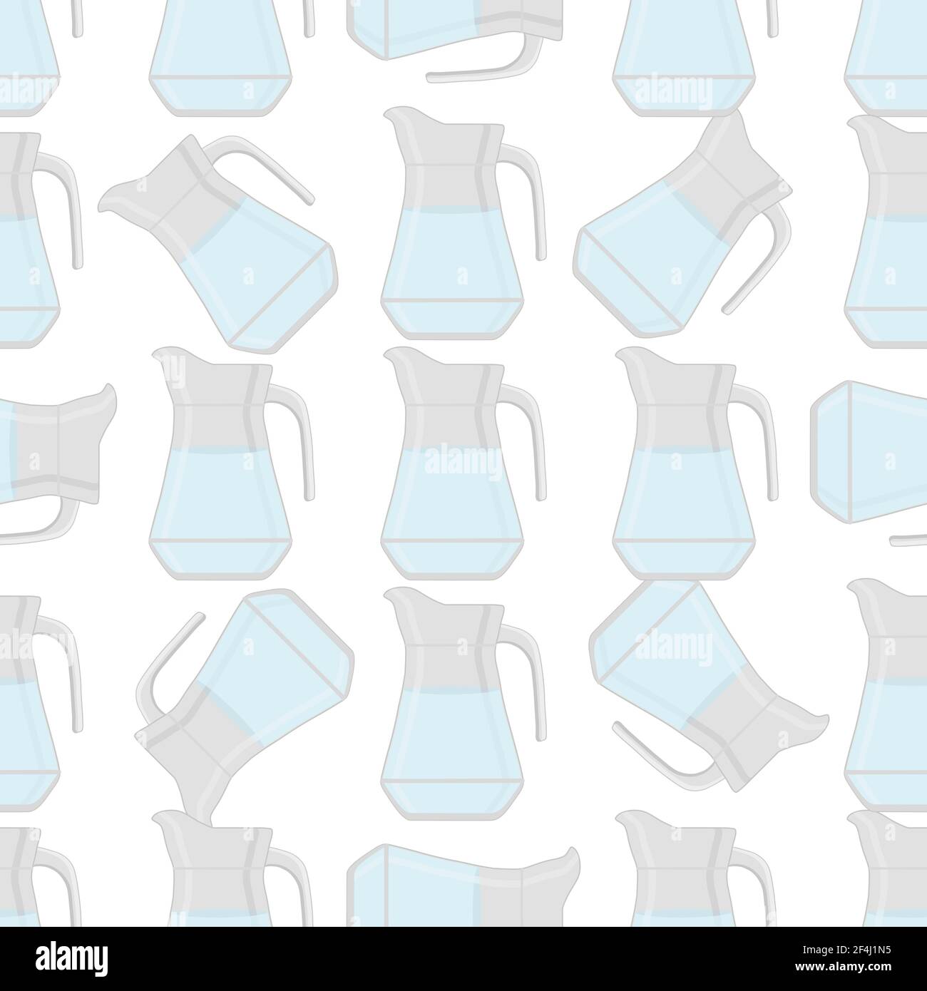 Illustration on theme colored set identical types glass jugs for