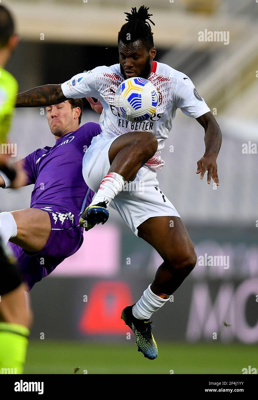 Florence, Italy. 21st Mar, 2021. Dusan Vlahovic (ACF Fiorentina) during ACF  Fiorentina vs AC Milan, Italian football Serie A match in Florence, Italy,  March 21 2021 Credit: Independent Photo Agency/Alamy Live News