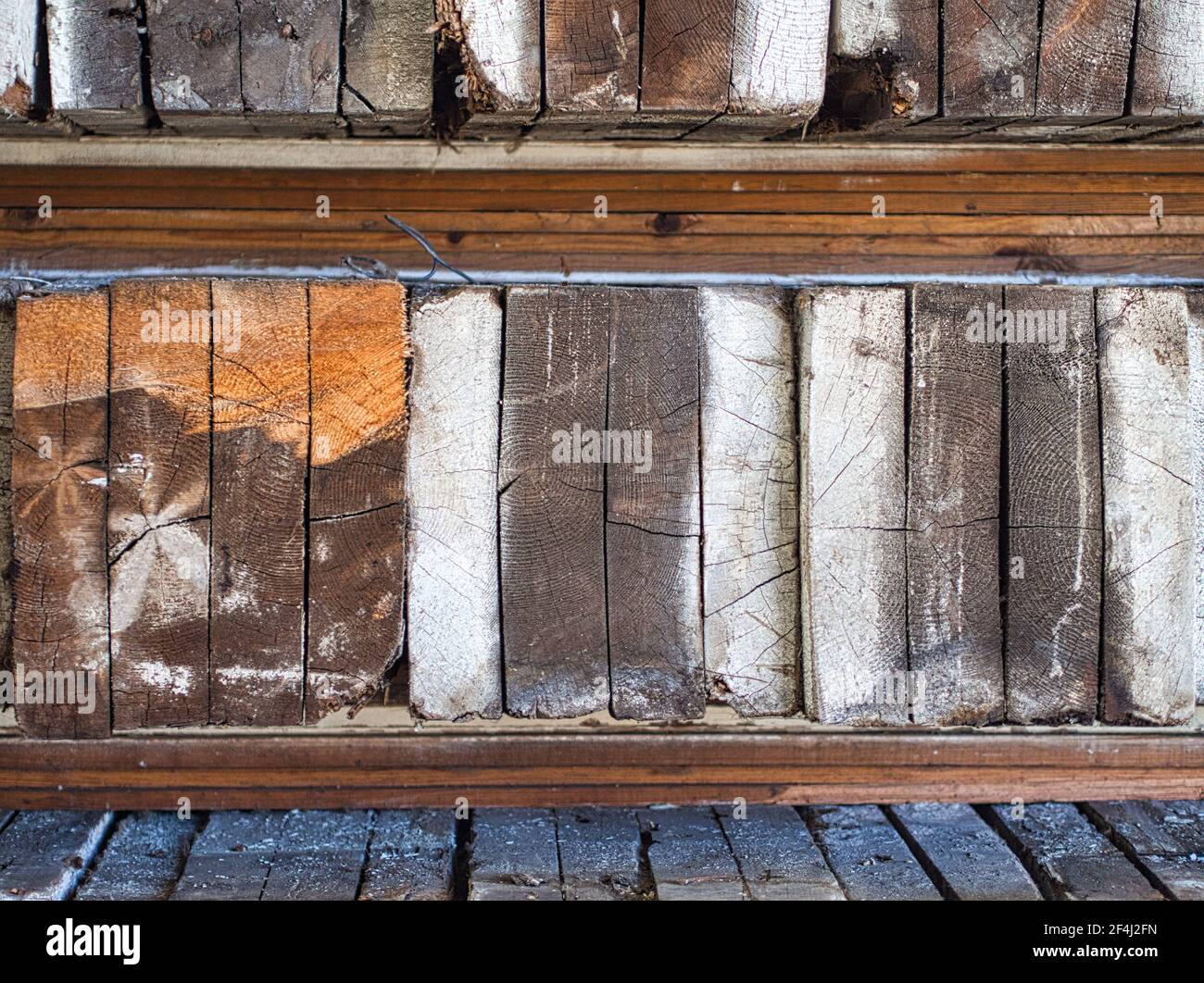 Reclaimed wood boards stacked Stock Photo - Alamy