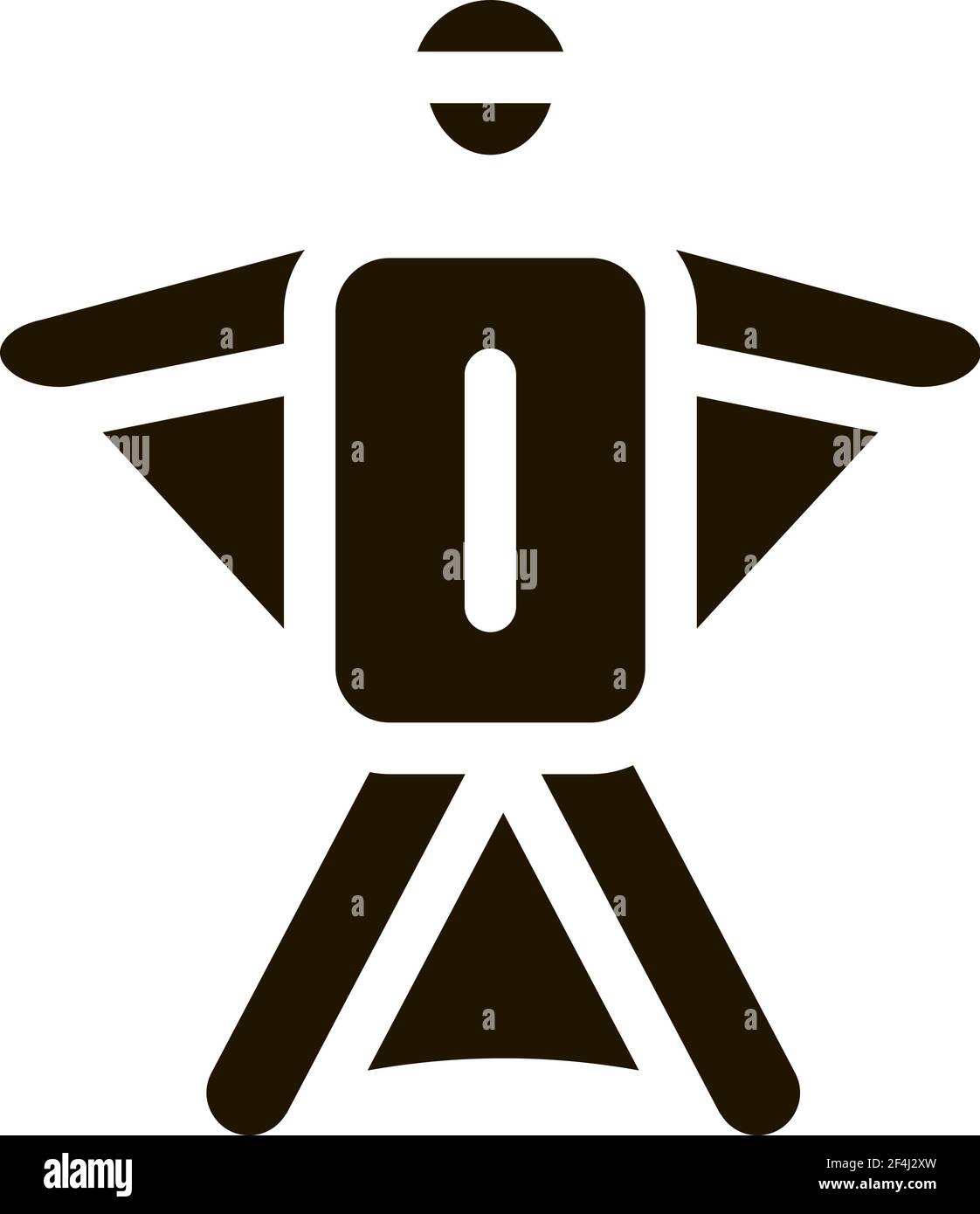 Skier Icon Vector Glyph Illustration Stock Vector