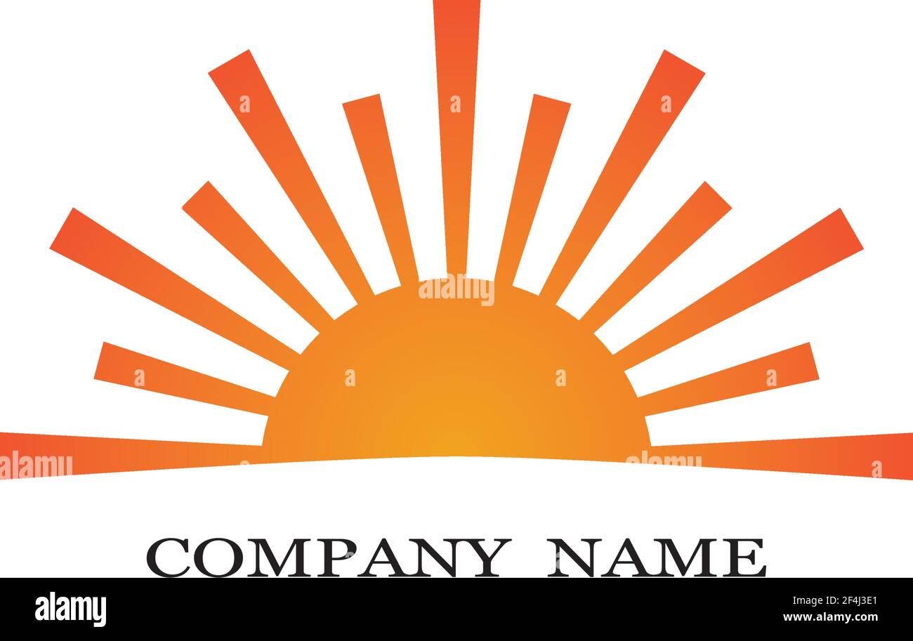 Vector Icon Logo Template Sun over horizon Stock Vector Image & Art - Alamy