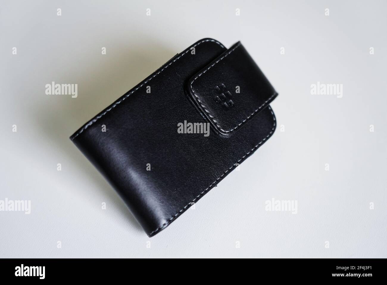 blackberry phone leather case Stock Photo