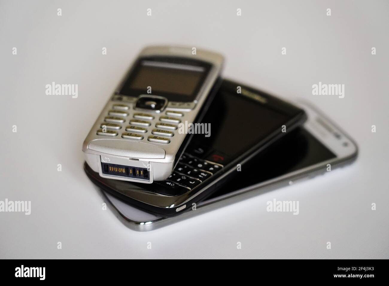 electronic waste cell phones Stock Photo