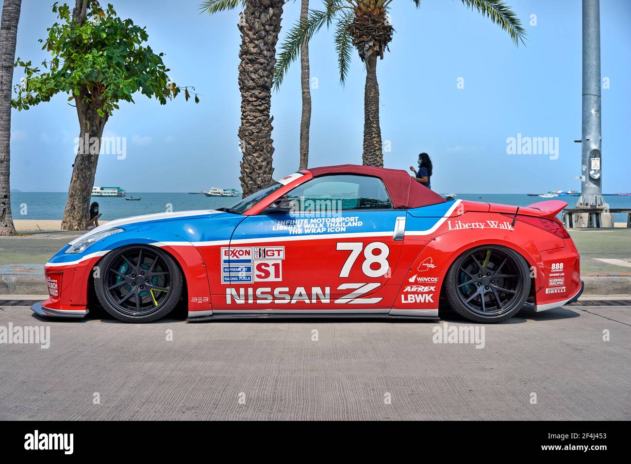 Nissan 370Z convertible sports car customised customised to racing specification Stock Photo