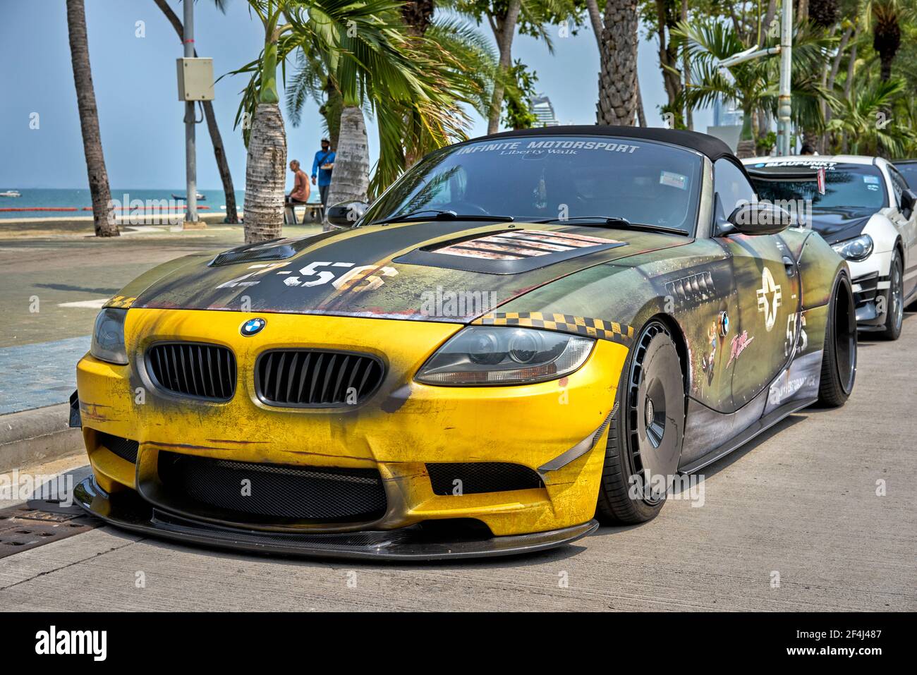 BMW Z convertible customised with an unusual distressed look Stock Photo