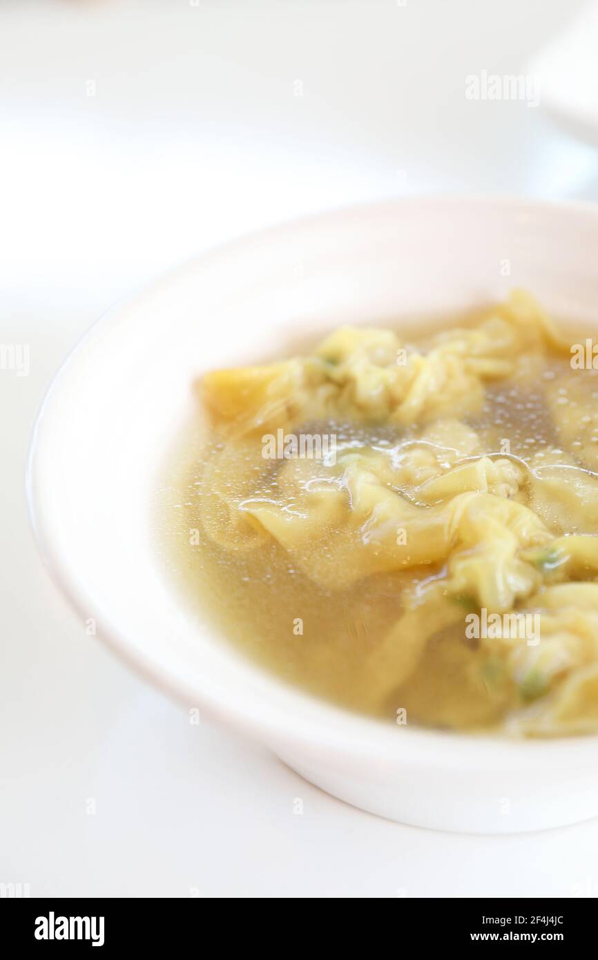 shrimp dumpling soup , Chinese food Stock Photo