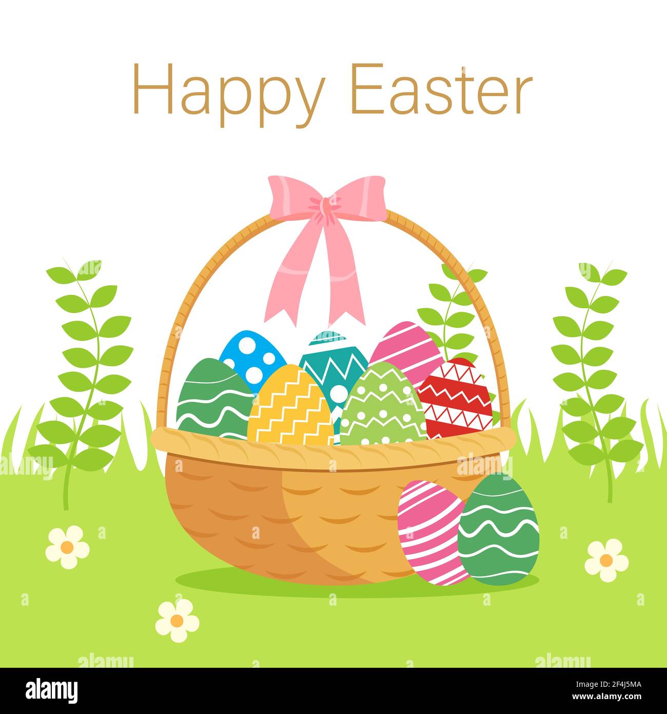 Retro wicker basket Stock Vector Images - Alamy