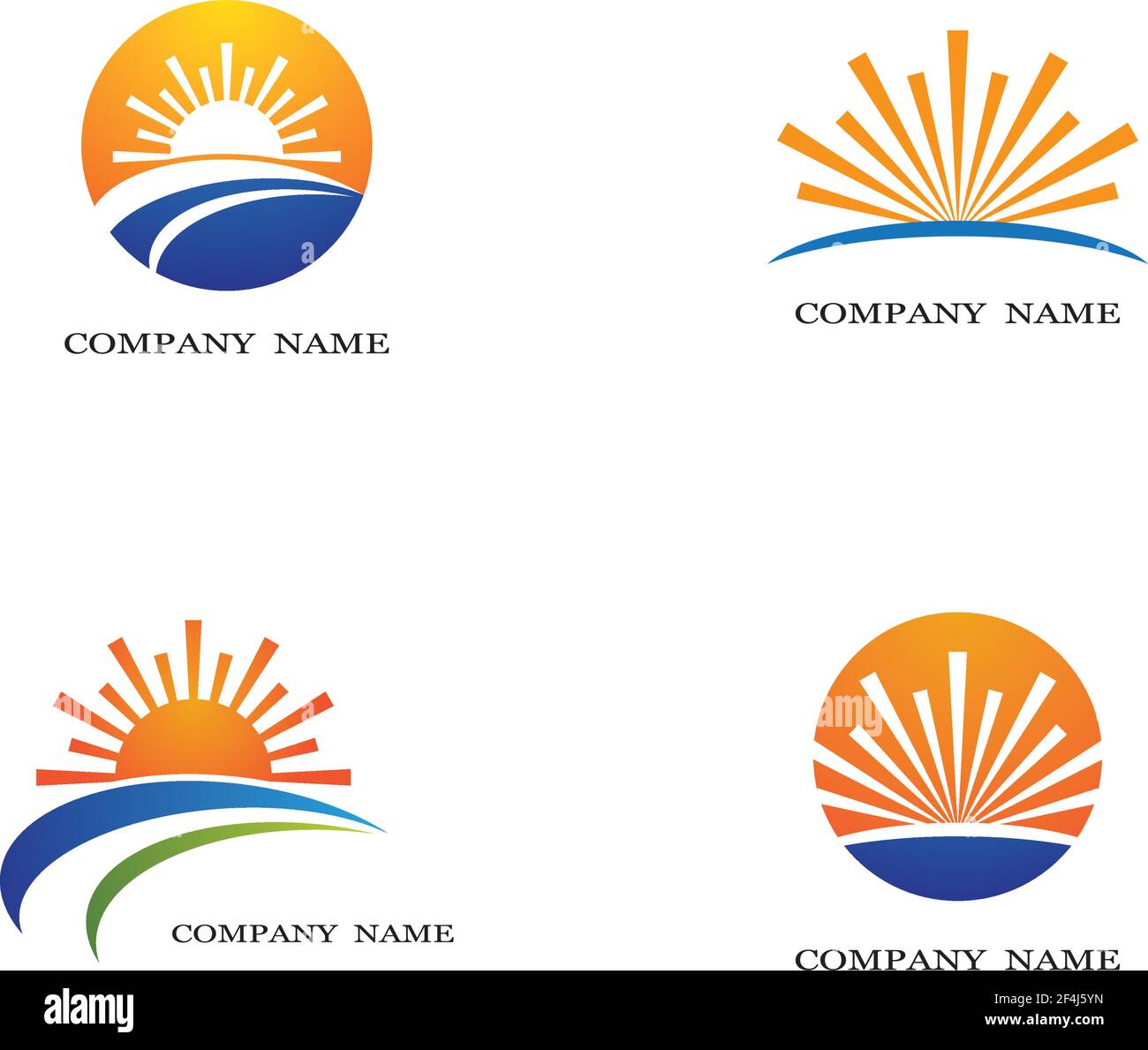 Vector Icon Logo Template Sun over horizon Stock Vector Image & Art - Alamy