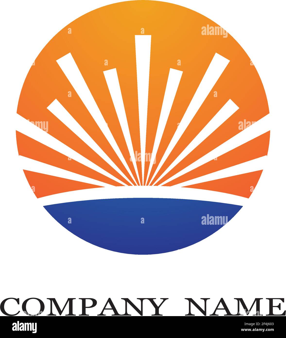 Vector Icon Logo Template Sun over horizon Stock Vector Image & Art - Alamy