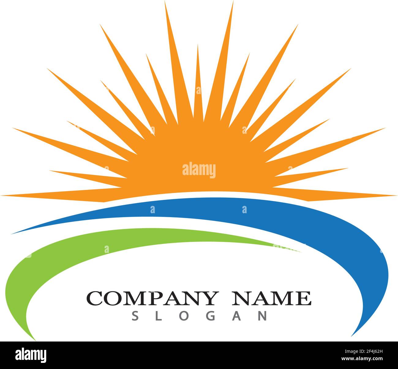 Vector Icon Logo Template Sun over horizon Stock Vector Image & Art - Alamy
