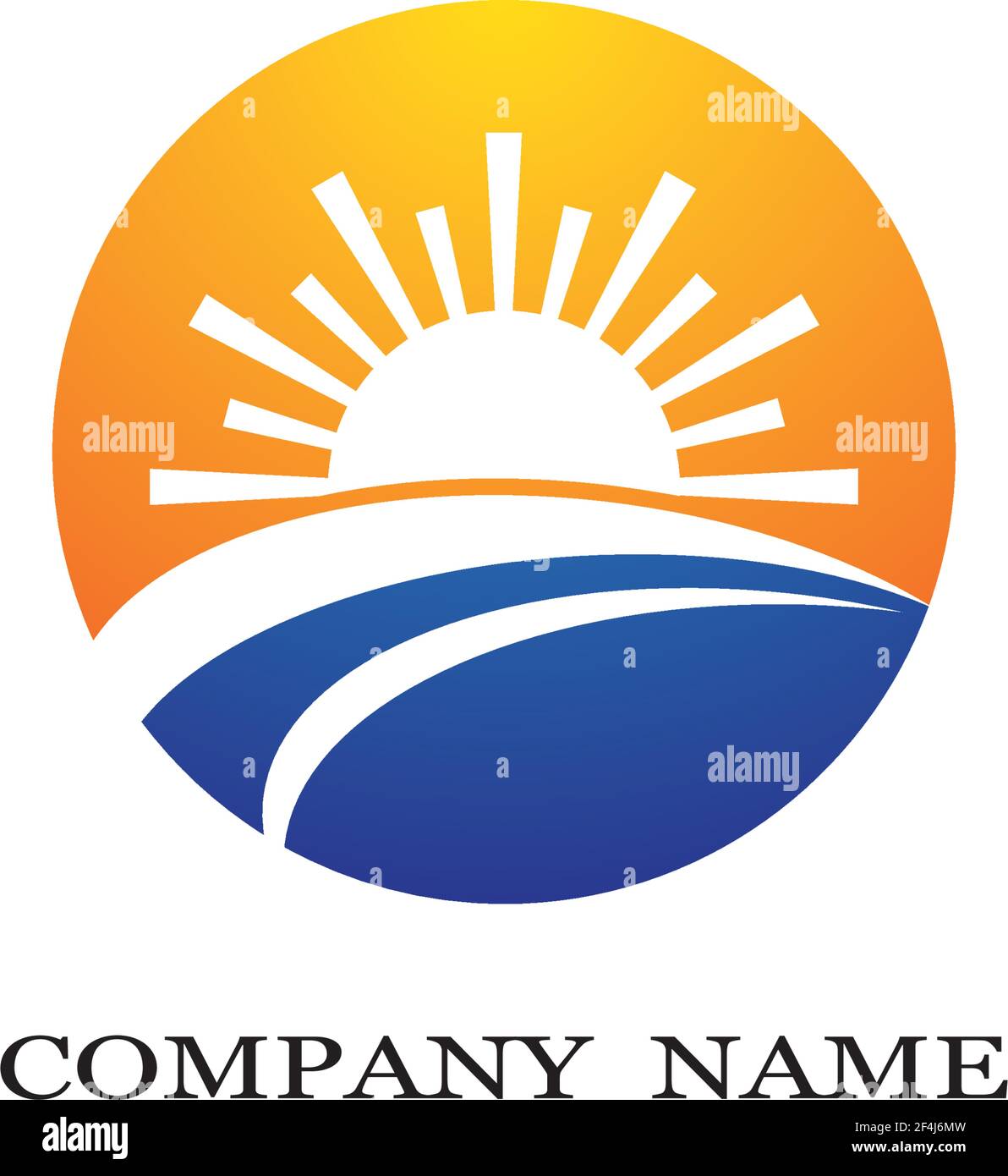 Vector Icon Logo Template Sun over horizon Stock Vector Image & Art - Alamy
