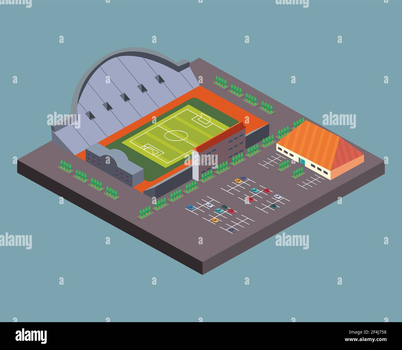 Isometric stadium with parking lot Stock Vector Image & Art - Alamy
