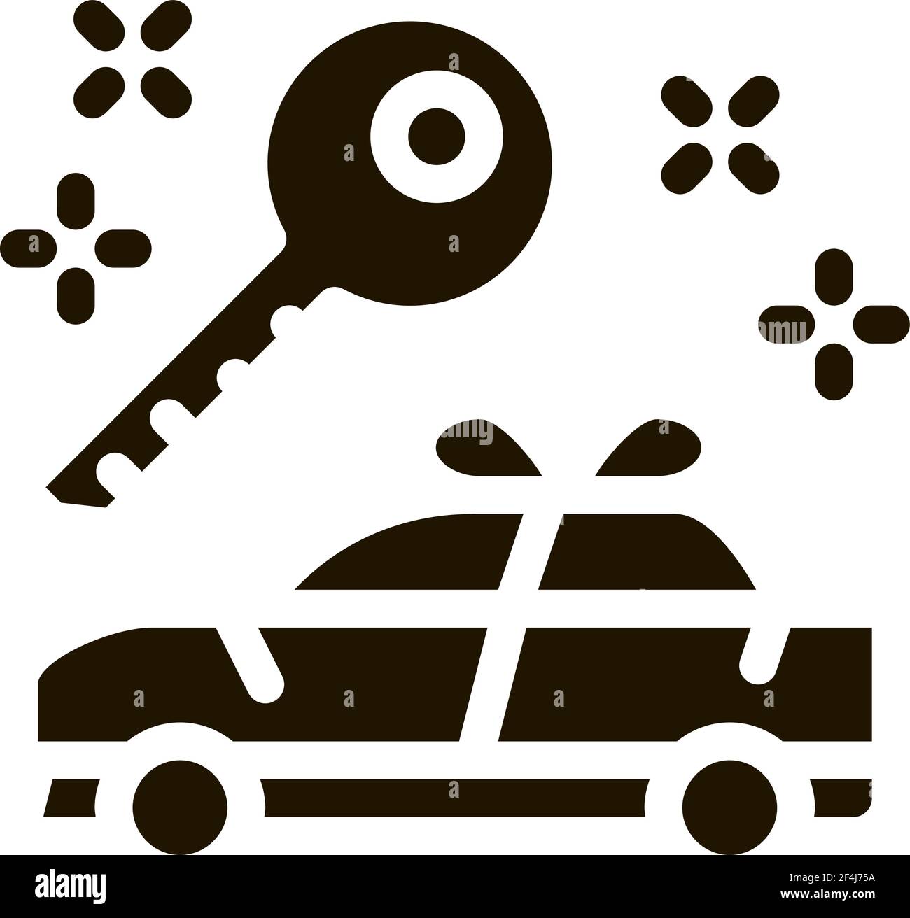 Gift Car Icon Vector Glyph Illustration Stock Vector