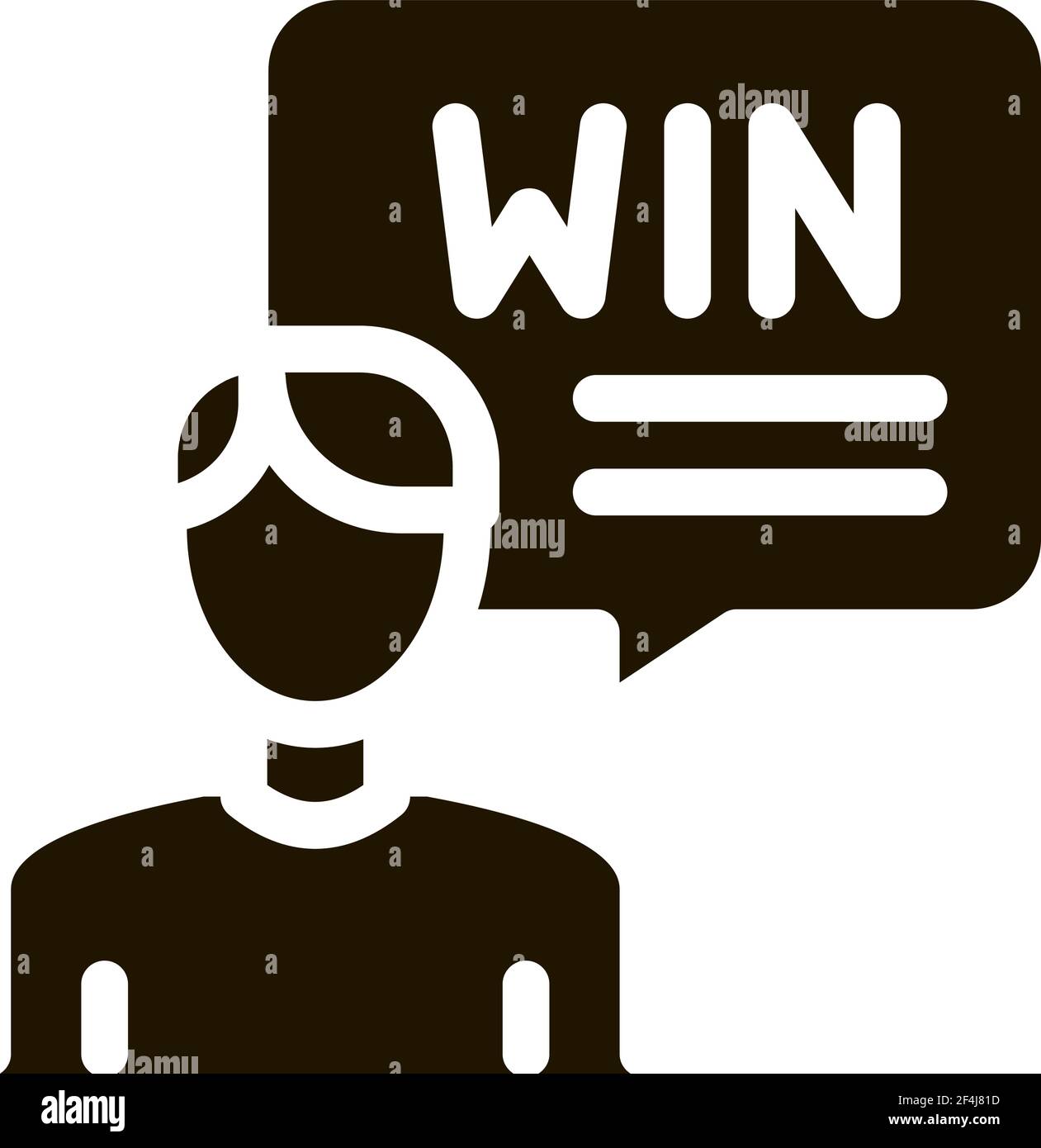 Winner Man Icon Vector Glyph Illustration Stock Vector