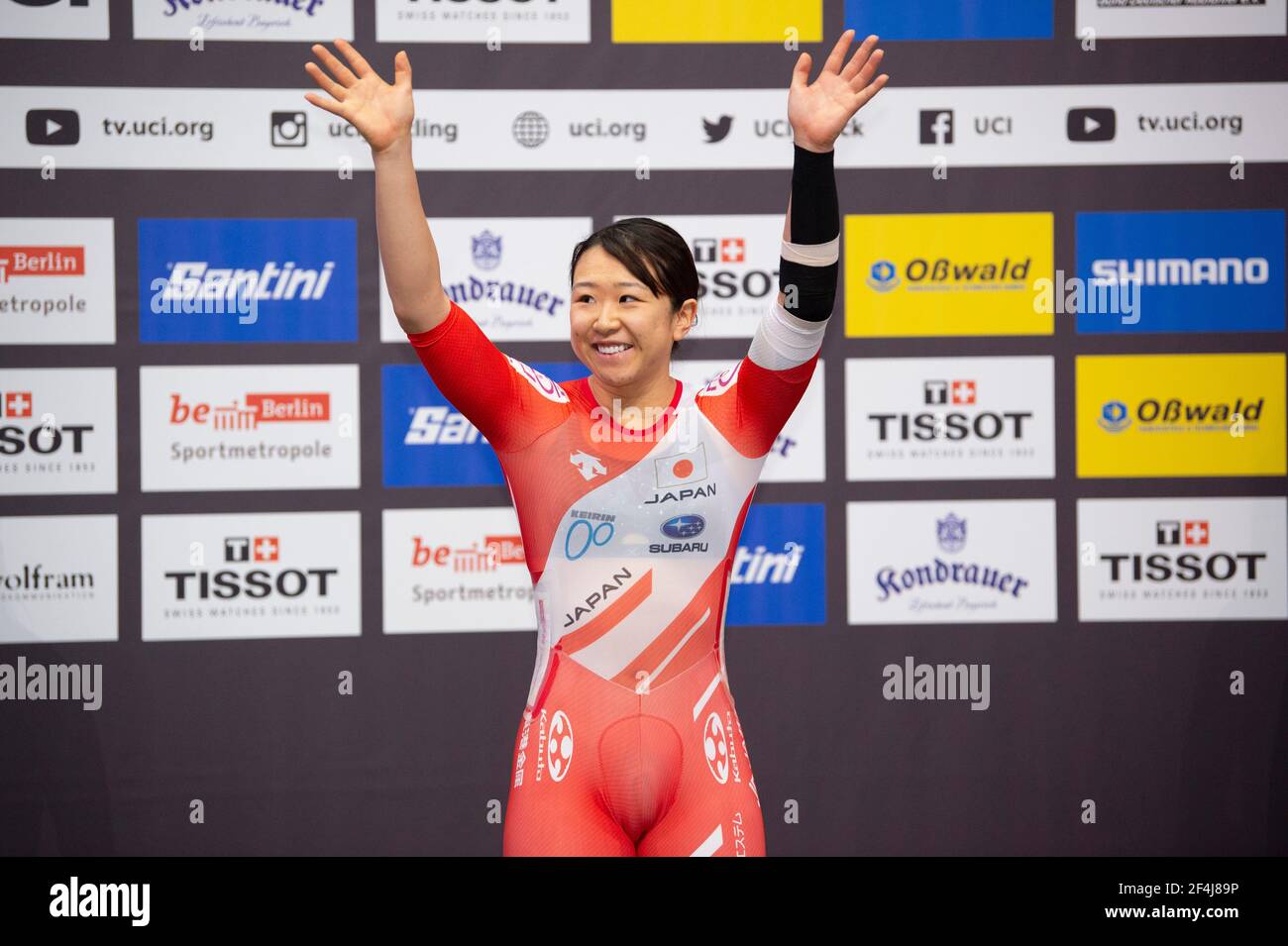 Yumi Kajihara of Japan, the winner of the women’s omnium race, on the