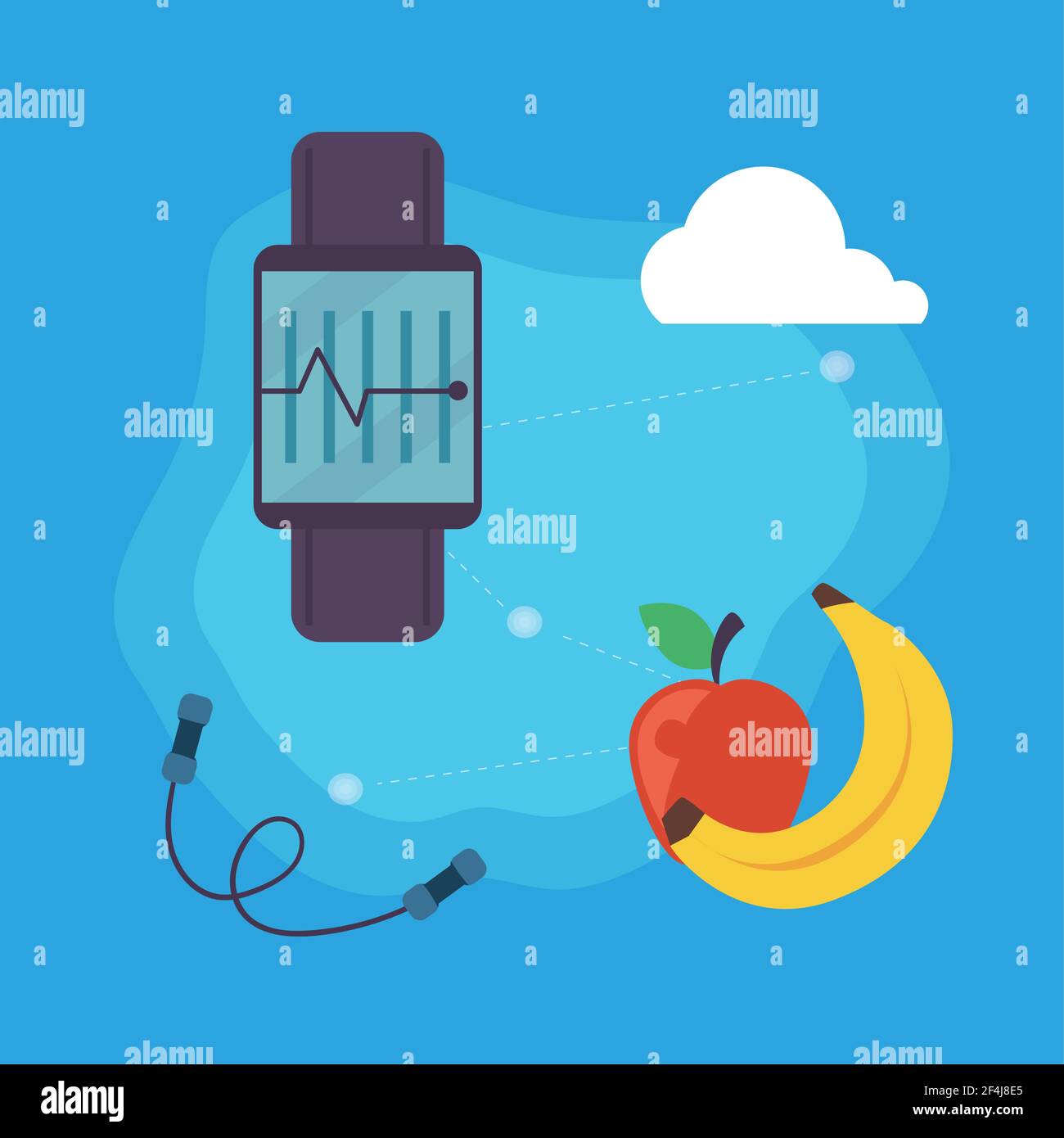 fitness smartwatch with icon collection Stock Vector Image & Art - Alamy