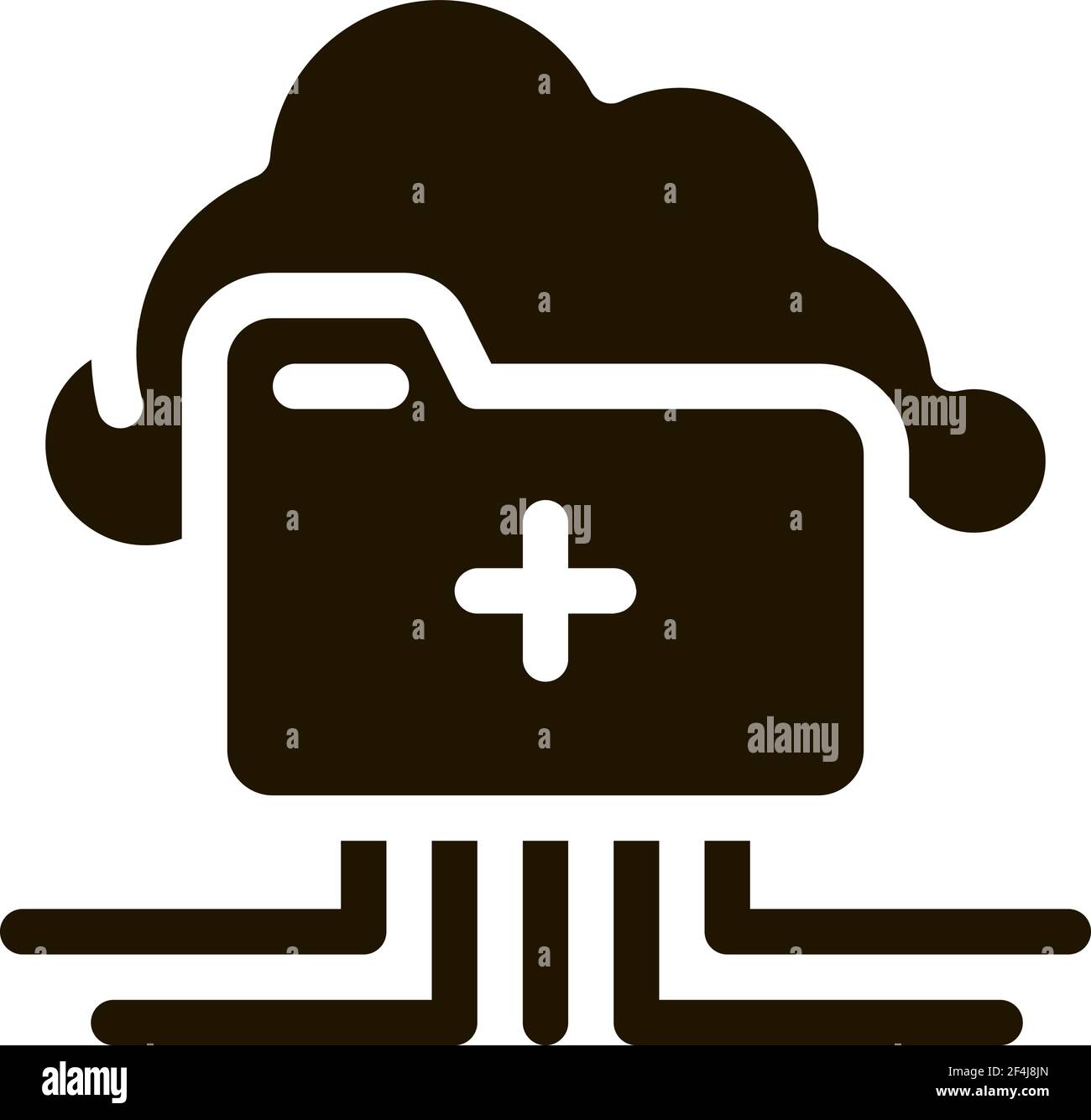 Cloud storage black glyph Stock Vector Images - Alamy