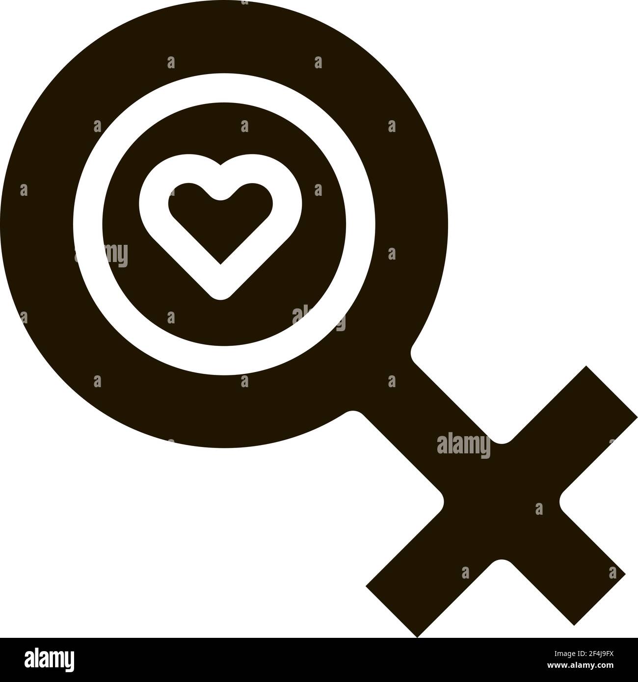 Female Mark Heart Icon Vector Glyph Illustration Stock Vector Image ...