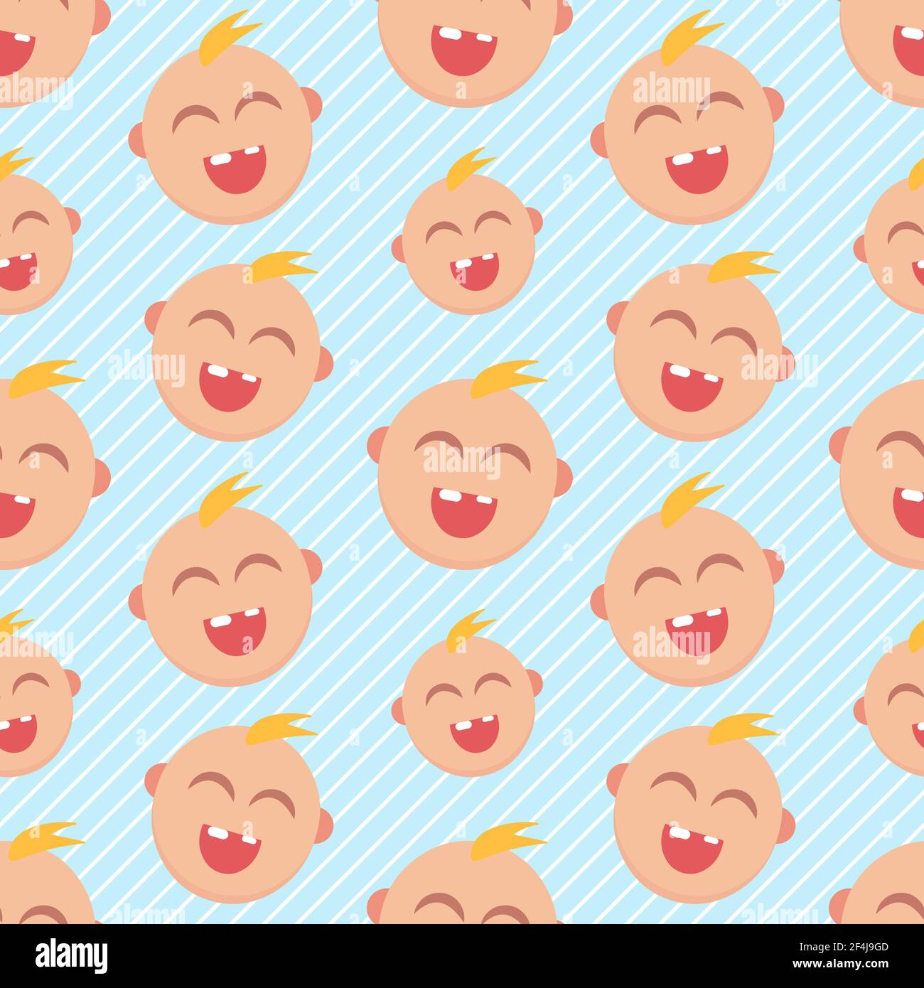 baby smile seamless pattern vector illustration Stock Vector