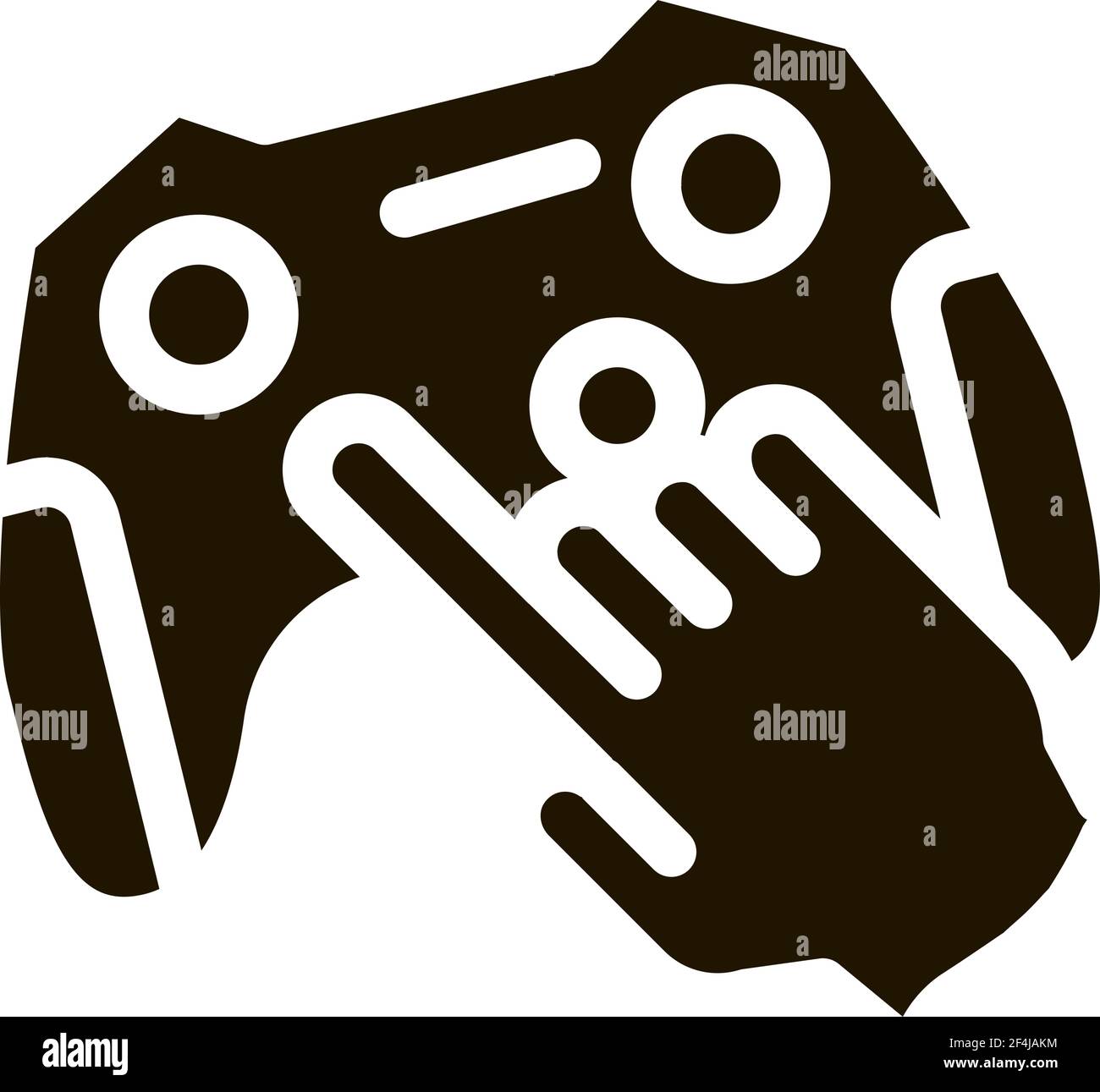 Gaming Joystick Icon Vector Glyph Illustration Stock Vector
