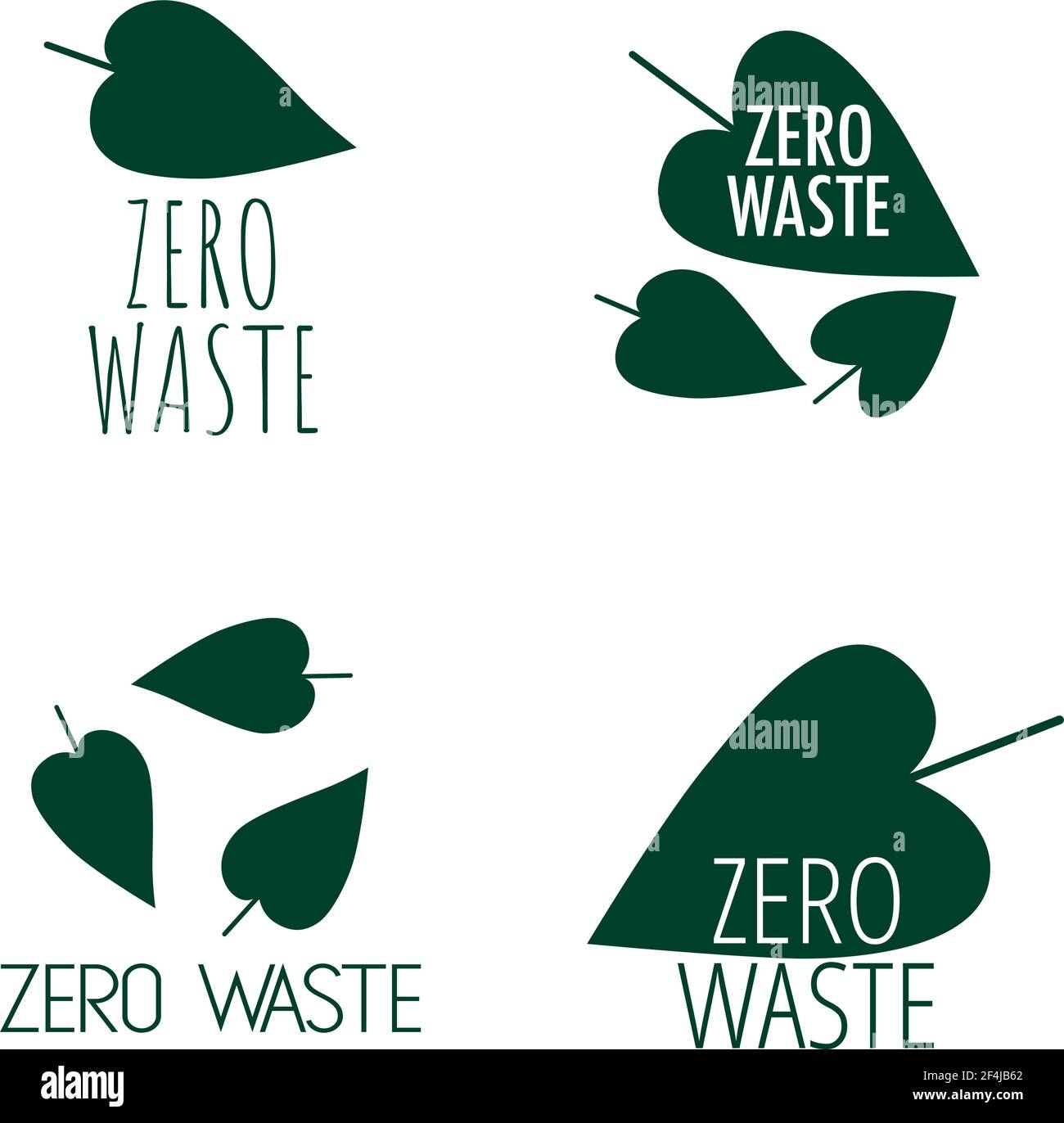 Set of zero waste logotypes isolated on white background. Linear icon ...