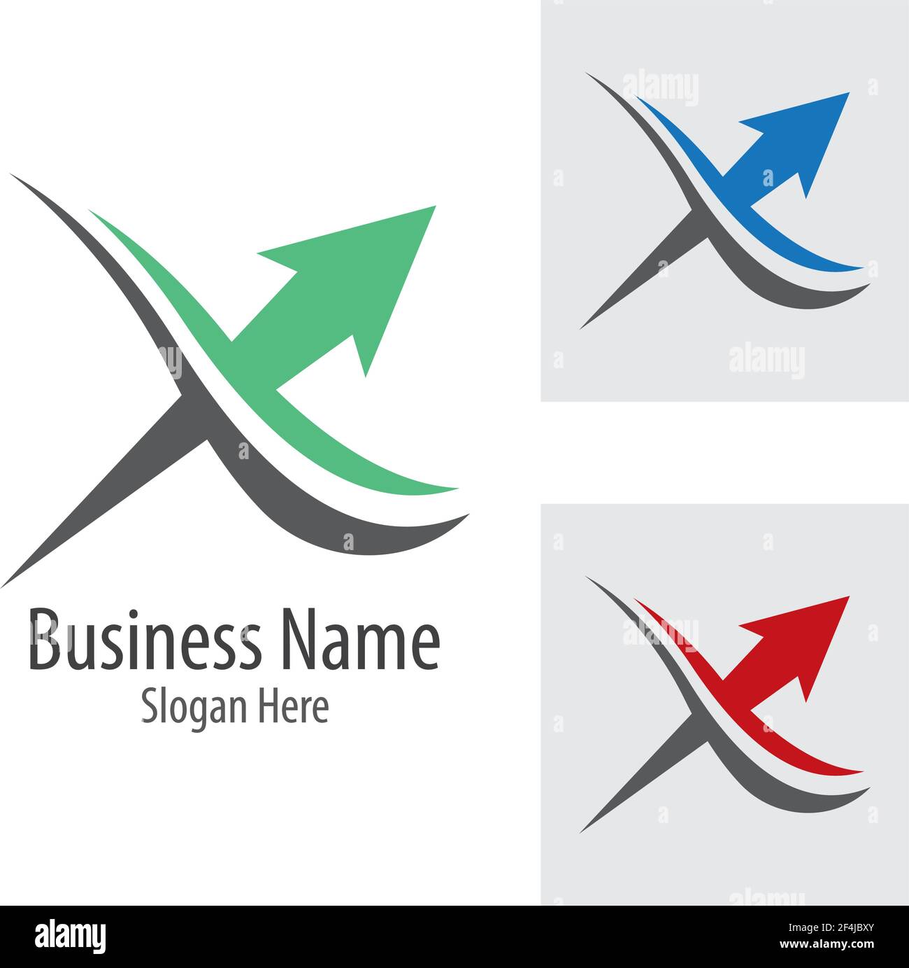 X letter with arrow logo vector icon illustration Stock Vector