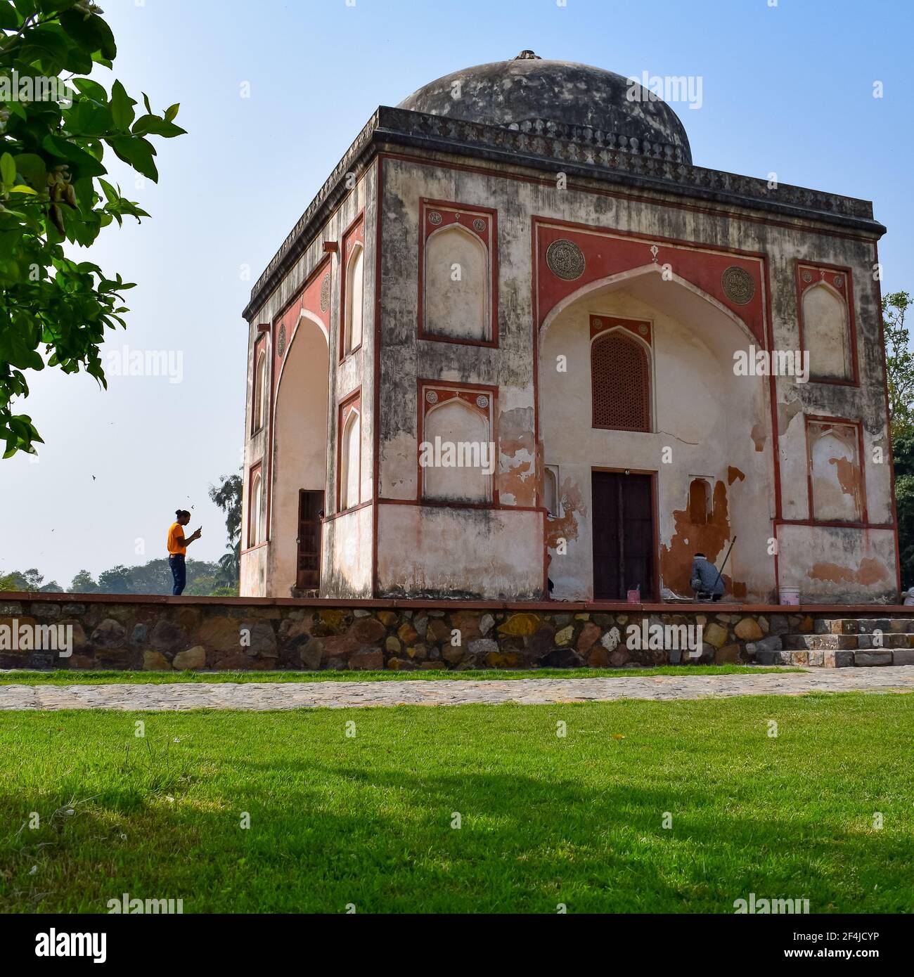 Inside view of architecture tomb inside Sunder Nursery in Delhi India